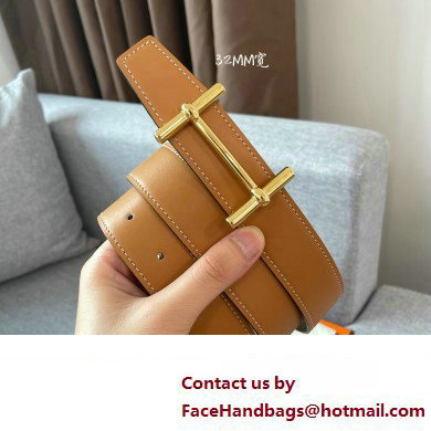 Hermes H d'Ancre belt buckle  &  Reversible leather strap 32 mm 02 2023